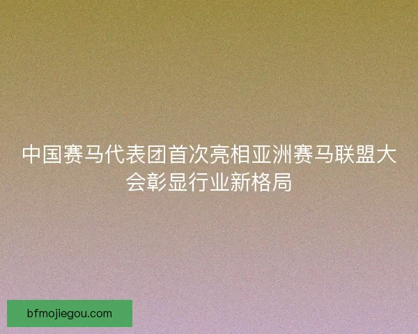 中国赛马代表团首次亮相亚洲赛马联盟大会彰显行业新格局